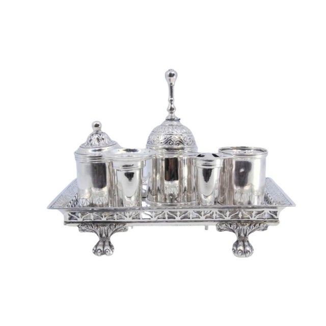 Silver Inkwell with Cut-Out Grid For Sale - Image 9 of 9