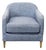 Restoration Hardware Tuxedo Modern Blue Lounge Chair For Sale
