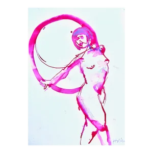 Martha Holden "Circus" Ink on Paper Drawing