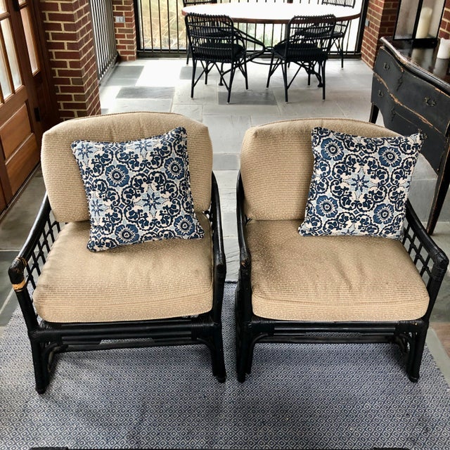 Vintage Painted Rattan Porch Chairs a Pair Chairish