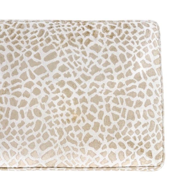 Late 20th Century Large Spanish Revival Style Bench in Antelope Print With Nailhead Trim For Sale - Image 10 of 12