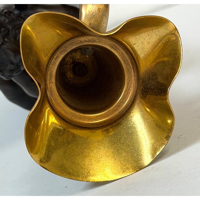 Late 19th Century Pair 19th C. Gilt & Patinated Metal Cupid Candlesticks, After Auguste Moreau For Sale - Image 5 of 12
