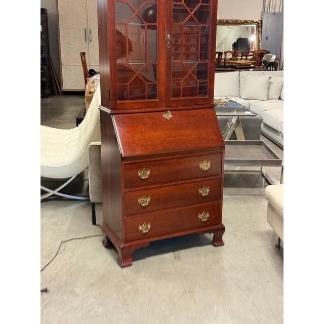 Vintage Jasper Cabinet Co. Secretary Desk + Hutch For Sale - Image 10 of 12