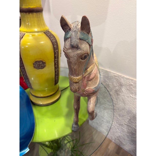 1980s Carved Wood Horse For Sale - Image 4 of 12