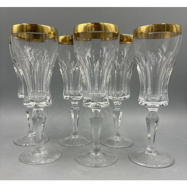 Wine Glasses with 18K Gold Rim by Franz Kaspar for Glashütte, 1950s, Set of 6 For Sale - Image 12 of 12