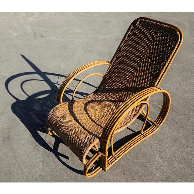 Brown Set of Mid-Century Modern Bamboo and Rattan Loungers, Italy, 1960s For Sale - Image 8 of 16