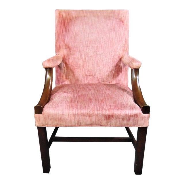 Kittinger Williamsburg Adaptation Chippendale Mahogany Library Chair For Sale