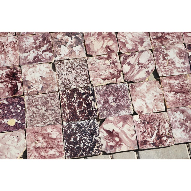 18th Century Baroque Aubergine Spongeware Set of Ninety Tiles, Portuguese For Sale - Image 14 of 18
