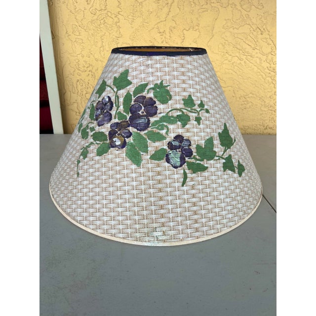 Vintage Purple Floral Lamp Shade For Sale - Image 4 of 8