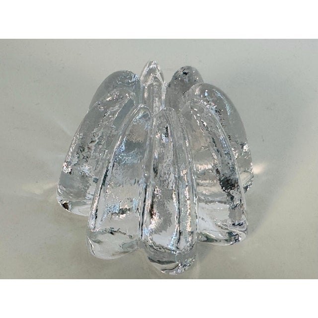 Vintage 1990s Simon Pearce Signed Iceberg Style Glass Votive Elevate your ambient lighting with this stunning 1990s...