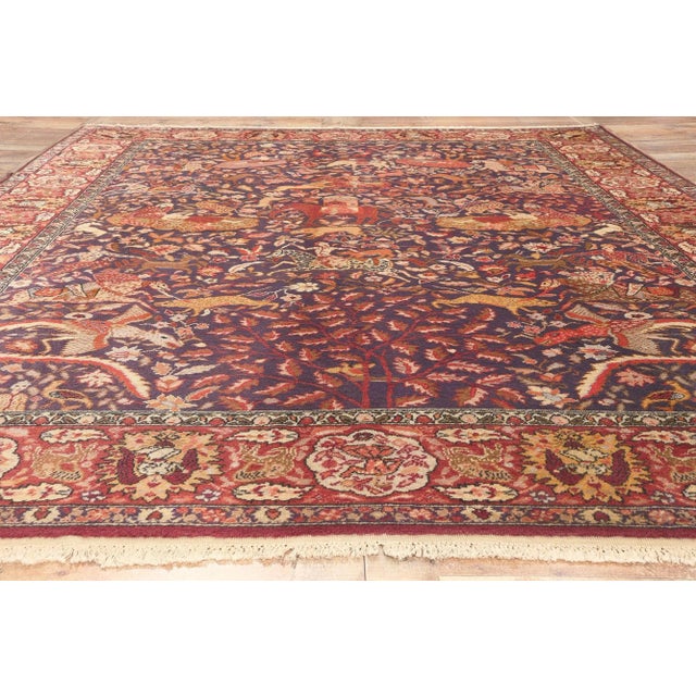 Antique Indian Agra Hunting Rug, 08'07 X 11'04 For Sale - Image 9 of 11