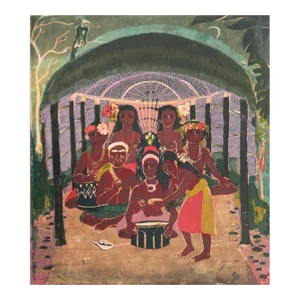 'Formal Samoan Meal' by Marion Osborn Cunningham, 1948, New York Museum of Modern Art, Metropolitan Museum, San Francisco Art Association