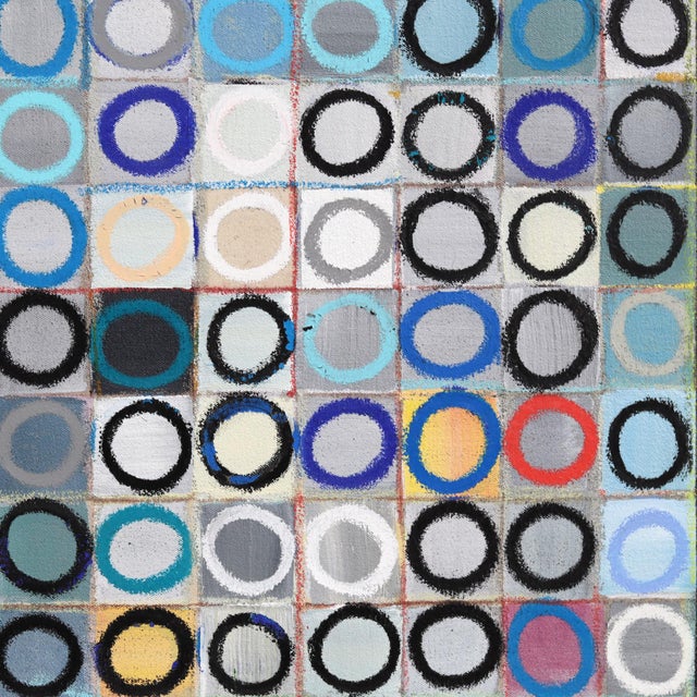 576 Circles v.5 - Large Original Geometric Abstract Acrylic and Oil Pastel Painting on Canvas by Brandon Neher For Sale In Los Angeles - Image 6 of 9