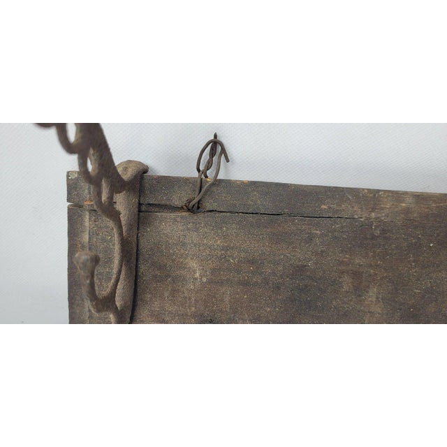 1920s 1920s Vintage Cast and Wood Wall Hanging Coat Hat Rack Store Display For Sale - Image 5 of 8