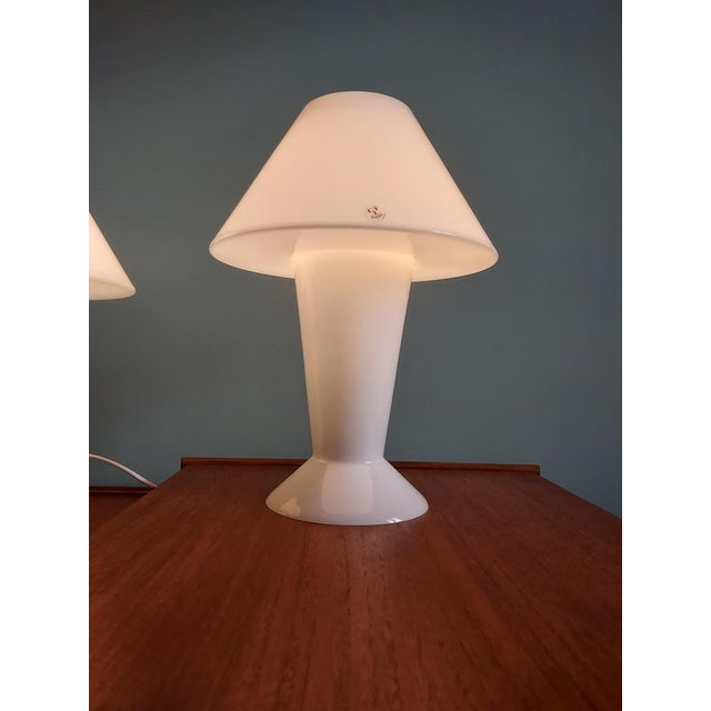 Mushroom Lamps in Opaline from Peill & Putzler, Set of 2 For Sale - Image 10 of 18