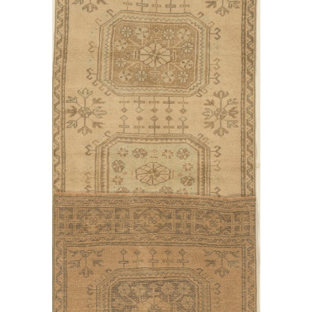 Vintage Circa 1940 Turkish Oushak Runner 3ft 3in X 11ft 3in For Sale - Image 4 of 8