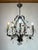 Large Vintage 1990s Wrought Iron Floral Chandelier With Crystal Flowers & Grape Details For Sale - Image 4 of 18