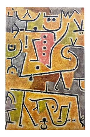 Paul Klee Vintage 1955 1st Edtn Modernist Lithograph Print " Red Waistcoat " 1938