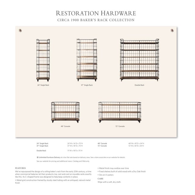 Restoration Hardware Circa 1900s Bakers Rack Rare Chairish