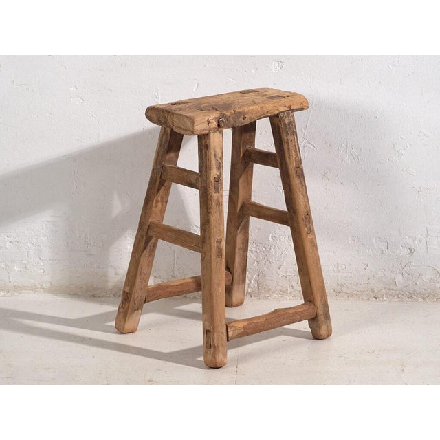 Antique Asian Stools in Elm, 1900s, Set of 2 For Sale - Image 6 of 11