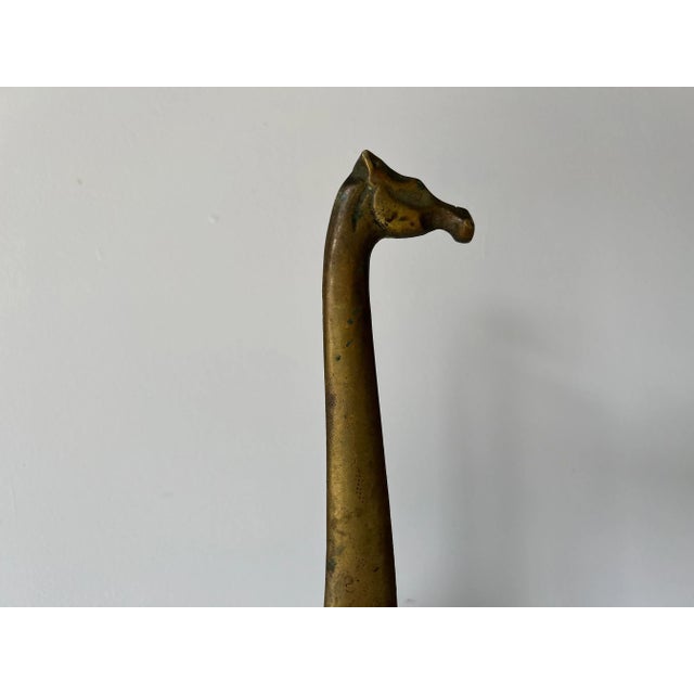 Metal 70"s Vintage Art Handmade Solid Brass Giraffe Sculpture/ Sold For Sale - Image 7 of 13