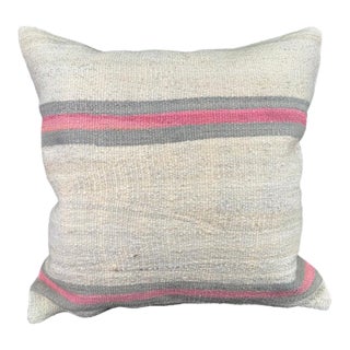 Turkish Hemp Pillow Cushion Natural Beige Pink Pillow Cushion Cover 24x24 For Sale