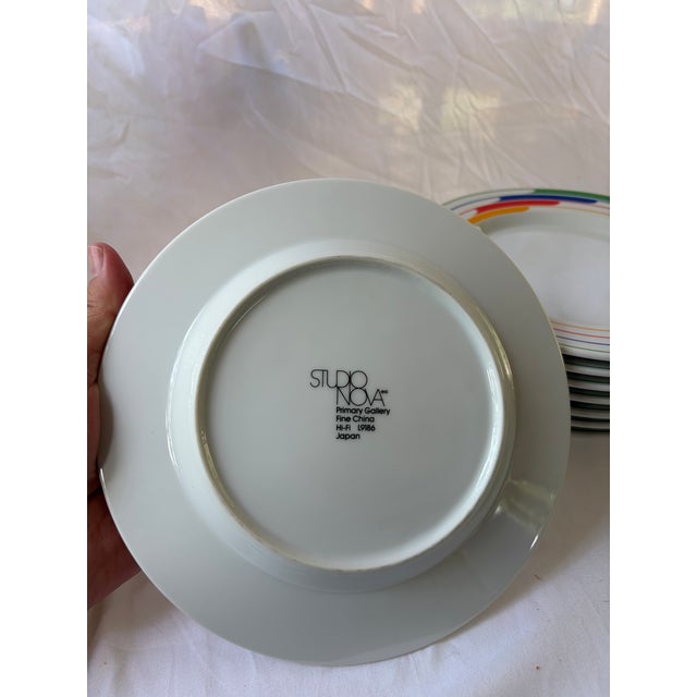 Memphis style vintage Studio Nova fire & ice series small dinner plates 8.5” set of 8 very good condition. Fun rainbow...