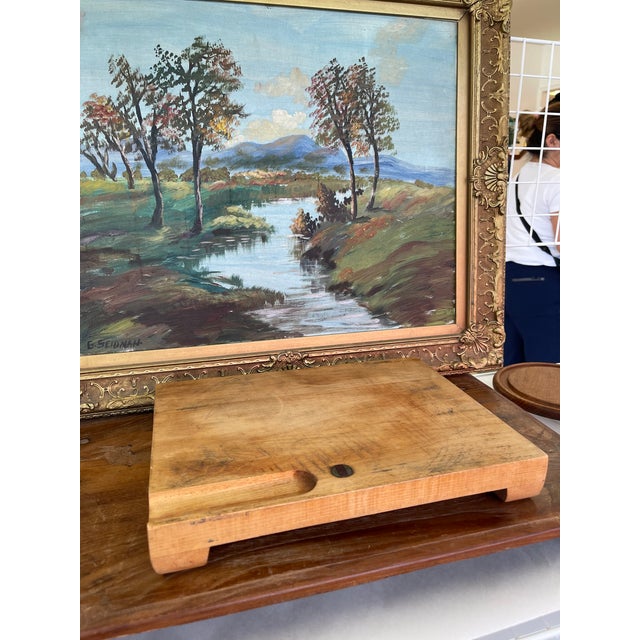 Wood Vintage Vermont Maple Butcher Block Cutting Board by Mountain Hardwood Adams Co., Dorset For Sale - Image 7 of 10