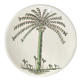 Hand-Painted Palm Tree Dinner Plate For Sale