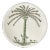 Hand-Painted Palm Tree Dinner Plate For Sale