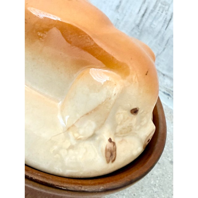 Portuguese Pottery Majolica Pig Pâté Tureen, Casserole in the Style of Secla- Circa 1950 For Sale - Image 9 of 12