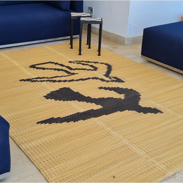 Textile Asfour Bird Fiber Art Rug – Handwoven Tunisian Wall Art, Indoor Outdoor For Sale - Image 7 of 12