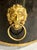 Maison Lancel Vintage French Black Tole Cachepot With Hand-Painted Fruit and Gilt Scalloped Rim Lion Head Ring Handles For Sale - Image 11 of 17