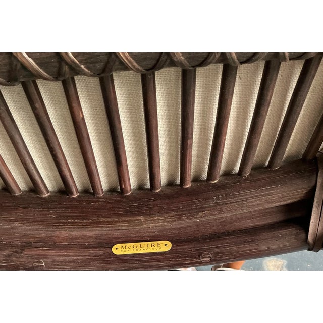 Vintage Coastal McGuire Target Back Rattan Dining Chairs - Set of 8 For Sale In West Palm - Image 6 of 10