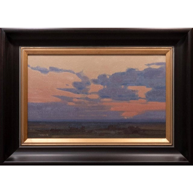 Held in Stillness Study by Michael Magrin | Oil on Mounted Linen Sunset Landscape For Sale
