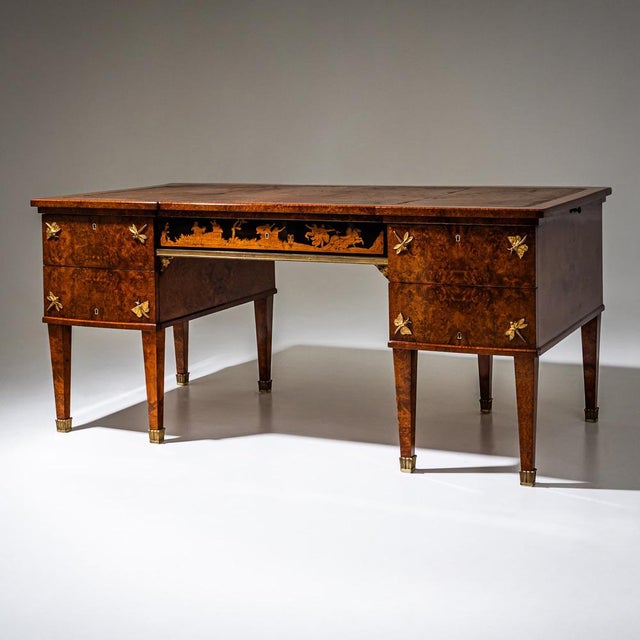 Antique Italian Thuya Burl Desk, 1900 For Sale - Image 3 of 14