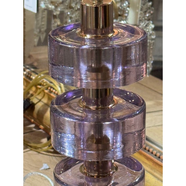 2000 - 2009 Murano Lavender Lamps For Sale - Image 5 of 6