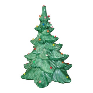 Vintage Ceramic Christmas Tree With Light For Sale