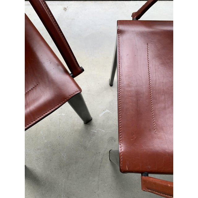 Mid-Century Leather Chairs by Carlo Bartoli for Matteo Grassi, 1990s, Set of 2 For Sale - Image 9 of 18