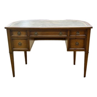 Early 20th Century Sligh-Lowry Regency Revival Writing Desk – Kidney Shaped, Leather Top For Sale