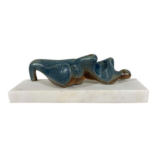 1990s Vintage Abstract Reclining Female Sculpture in the Manner of Henry Moore For Sale