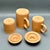 Ceramic Vintage Nerina Louveira Brazil Terracotta Ceramic Demitasse Set With Coffee Pot, Covered Sugar, Creamer, 6 Cups/Saucers- 17 Pieces For Sale - Image 7 of 10