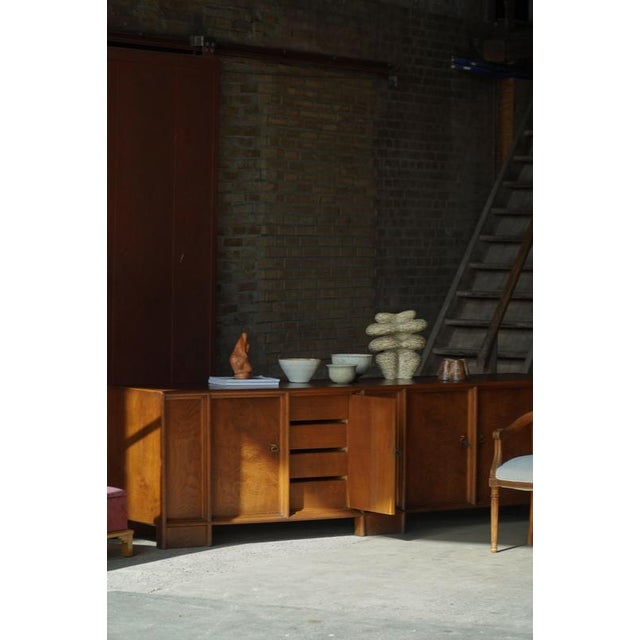 Large Danish Modern Sculptural Oak Sideboard with Paneled Doors, 1950s For Sale - Image 16 of 18