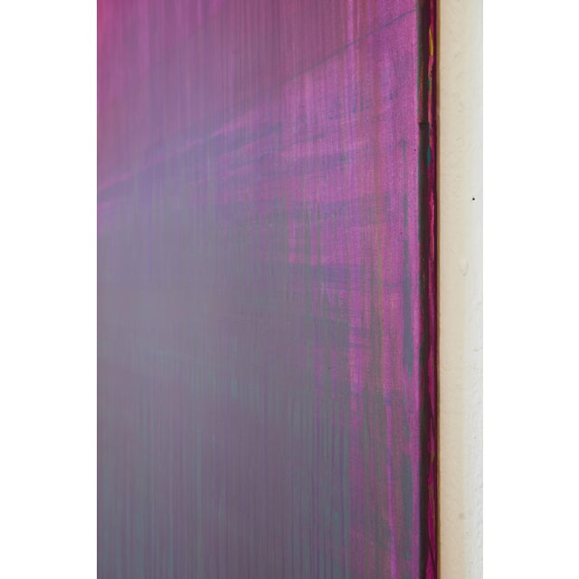 "Observations In The Desert / Magenta Over Dark Green" Large Abstract Acrylic Painting by Simon Findlay For Sale - Image 4 of 12