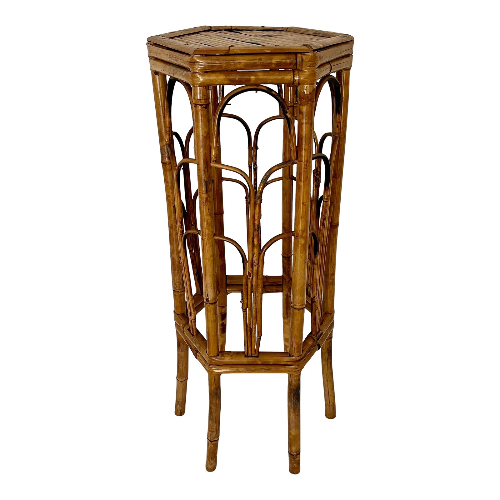 Vintage Bamboo Rattan Plant Stand Chairish