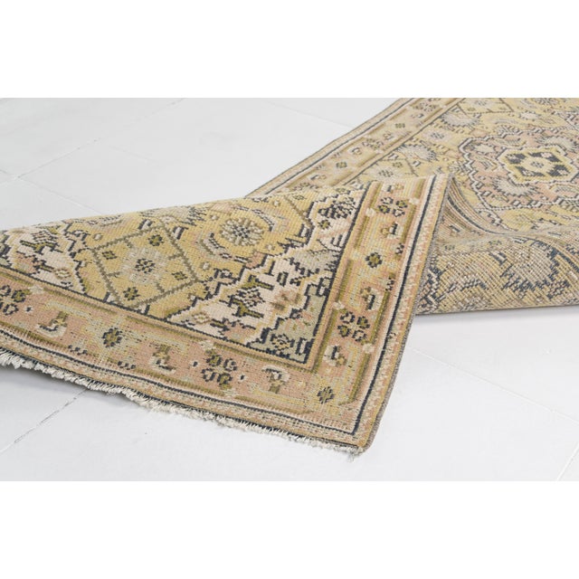 1960s Antique Hallway Oushak Runner Rug For Sale - Image 5 of 10