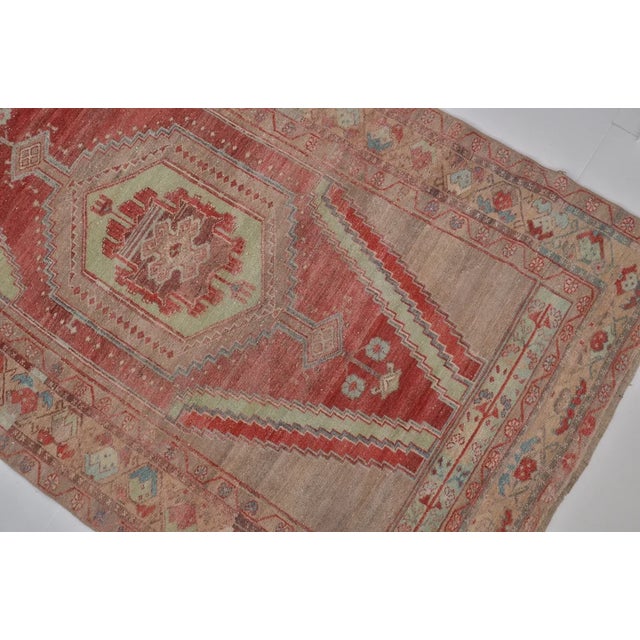 Textile 1950s Low Pile Distressed Wool Rug For Sale - Image 7 of 10