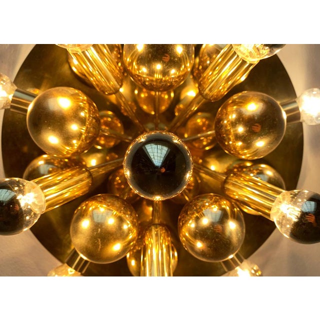Mid-Century Modern German Brass Atomic Ceiling Lamp by Dorothee Becker for Cosack, 1970s For Sale - Image 4 of 18