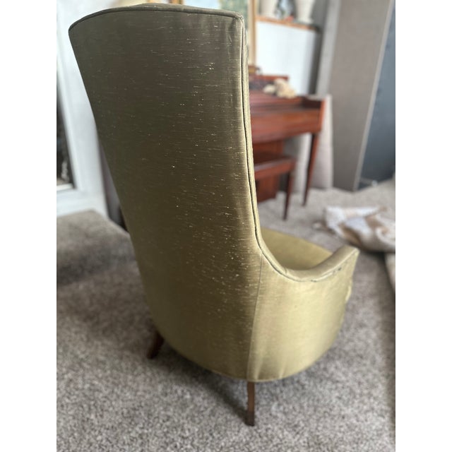 Single chair in need of reupholstery. 42” h x 29” w x 30” d. No pets or cigarette smoke.