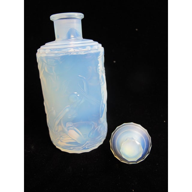 Sabino Blue Opalescent Dancing Nude Nymphs Art Deco Glass 6" Perfume Scent Bottle For Sale - Image 11 of 16